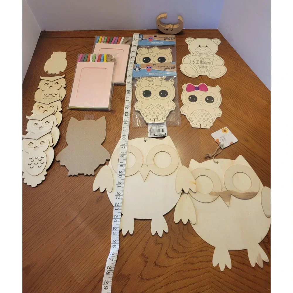 Unfinished Wooden Owl‎ Shapes, Boxes Arts & Crafts Decor Ready to Paint